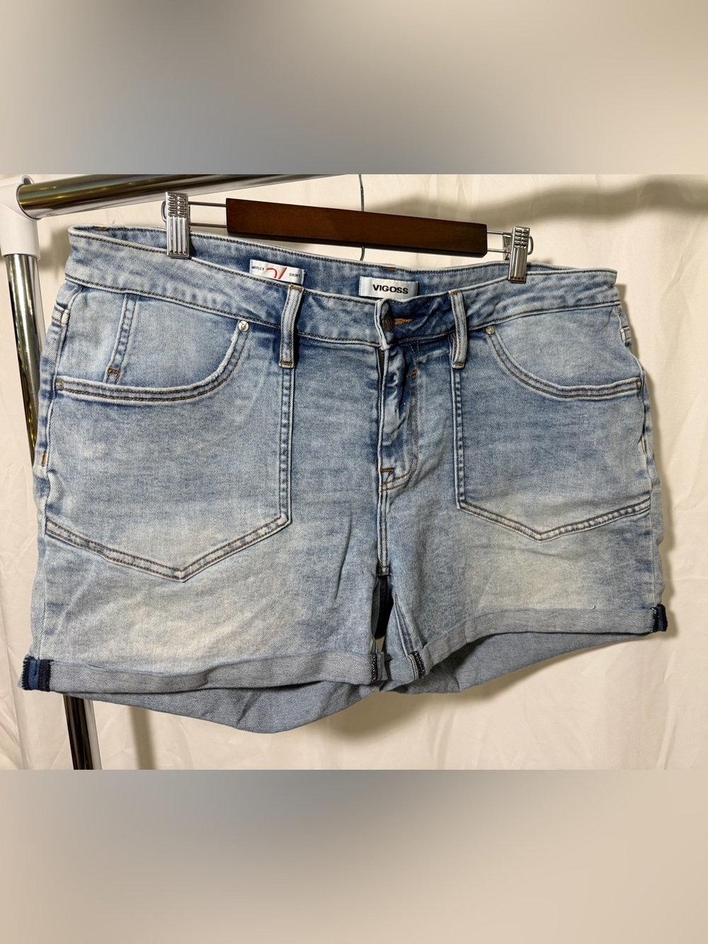 Vigoss Marley Roll-Cuff mid-rise Denim Shorts 16